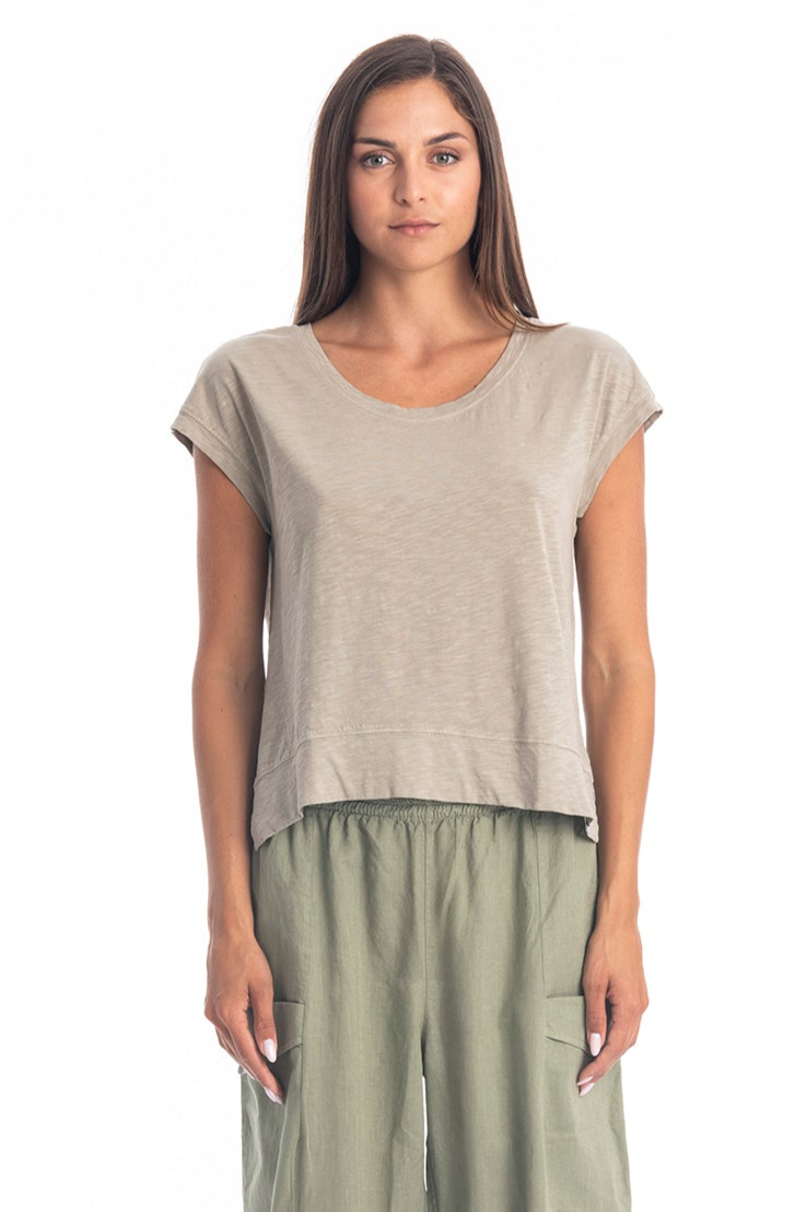RAVENS VIEW IBIZA Damen vegan Top Efeu Stein