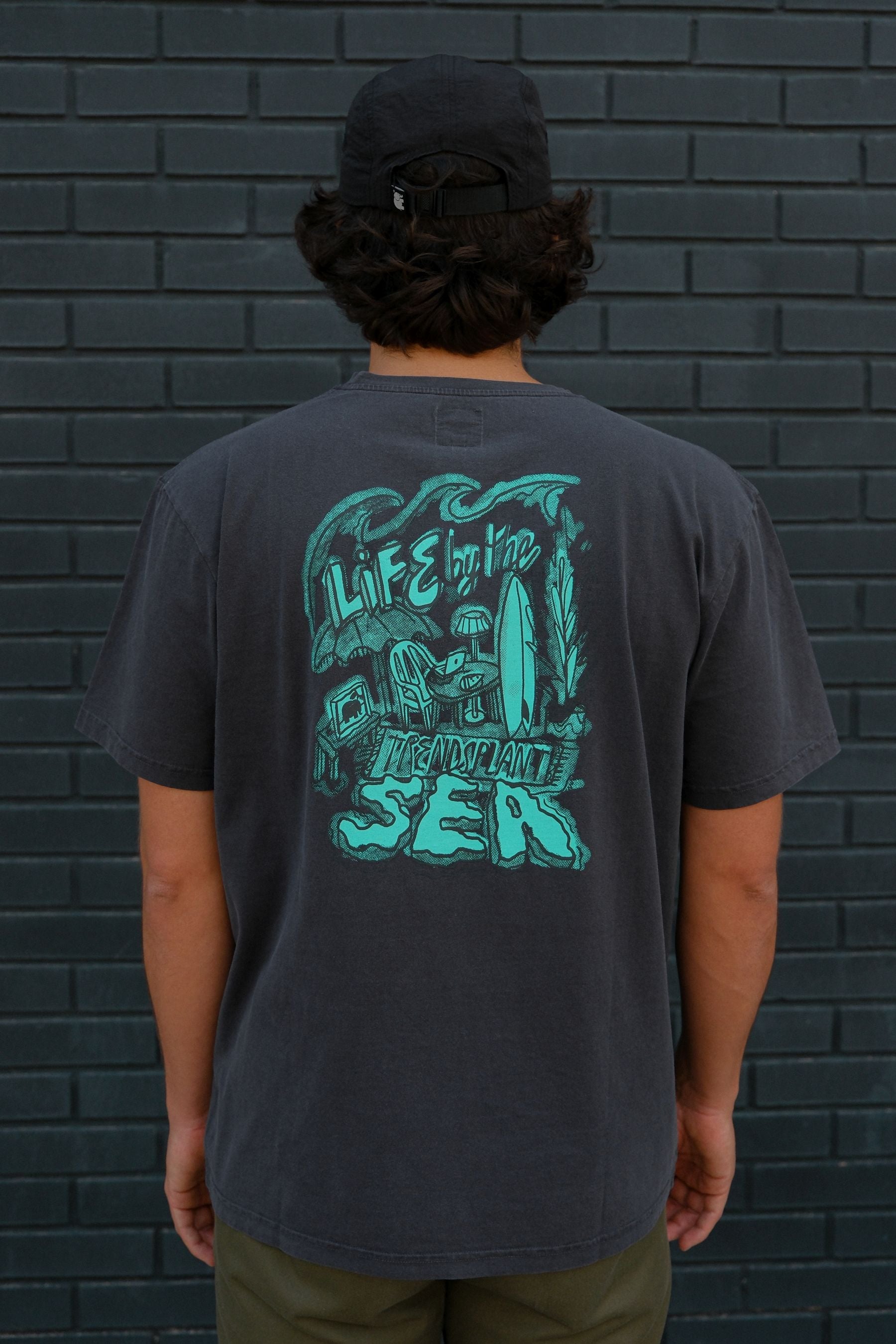 Trendsplant men vegan T-Shirt Life By The Sea Vii Magnet Grey