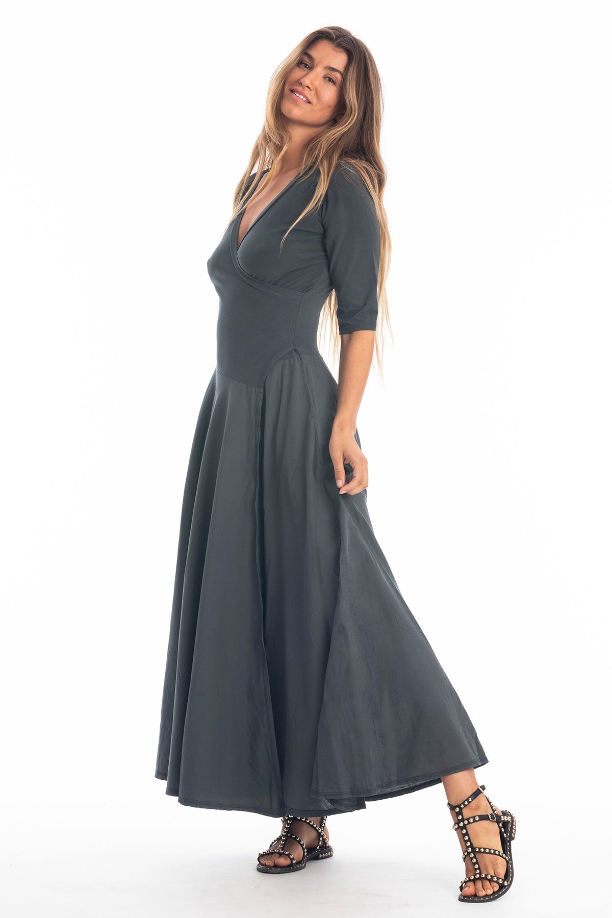 RAVENS VIEW IBIZA Damen vegan Kleid Veronika Anthrazit