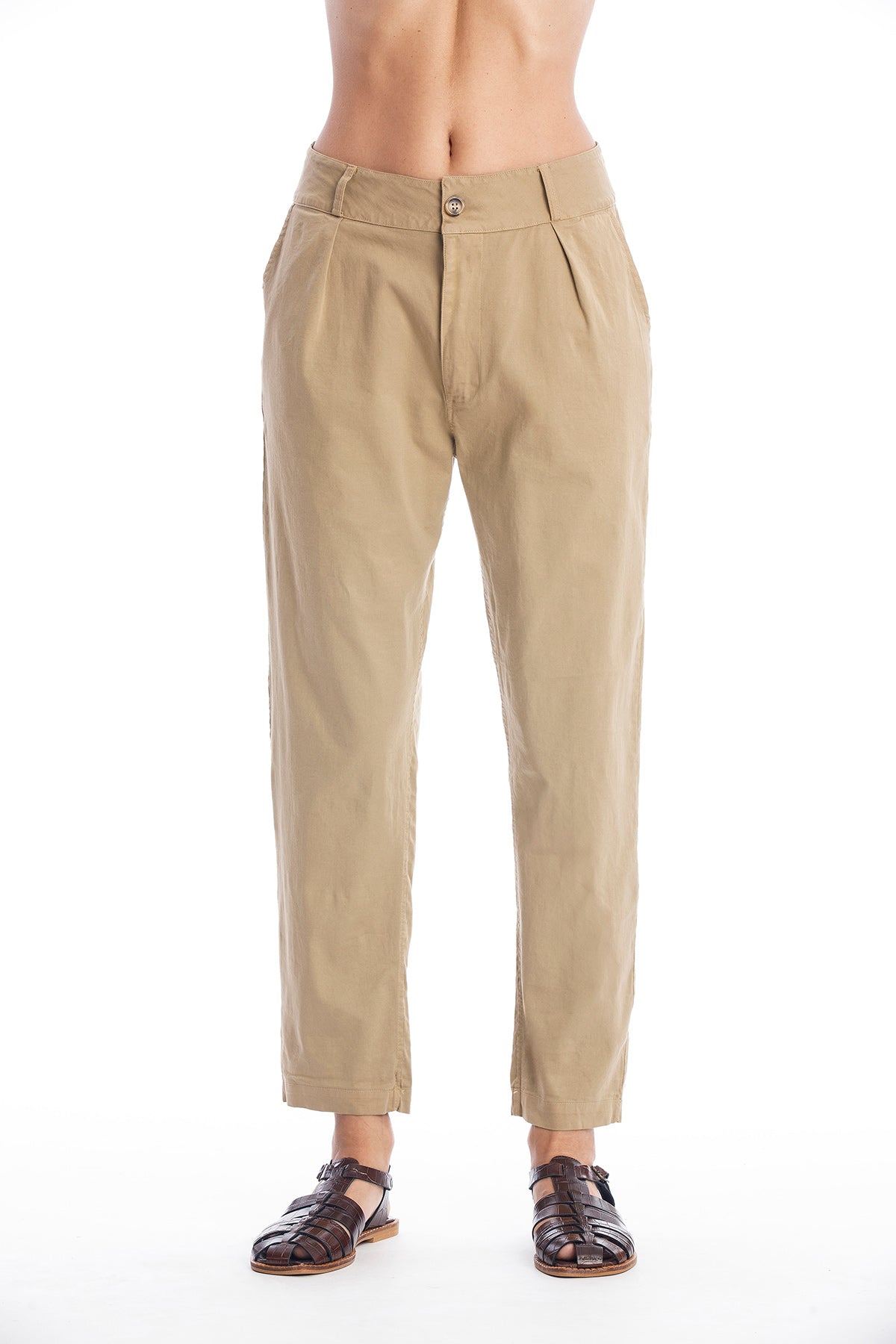 RAVENS VIEW IBIZA Damen vegan Hose Cannes Camel