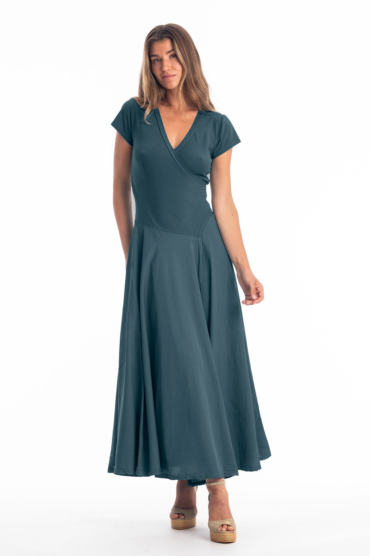 RAVENS VIEW IBIZA Damen vegan Kleid Veronika St Ozeanblau