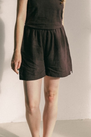 The View Yoga Damen vegan Shorts High-Waisted Braun