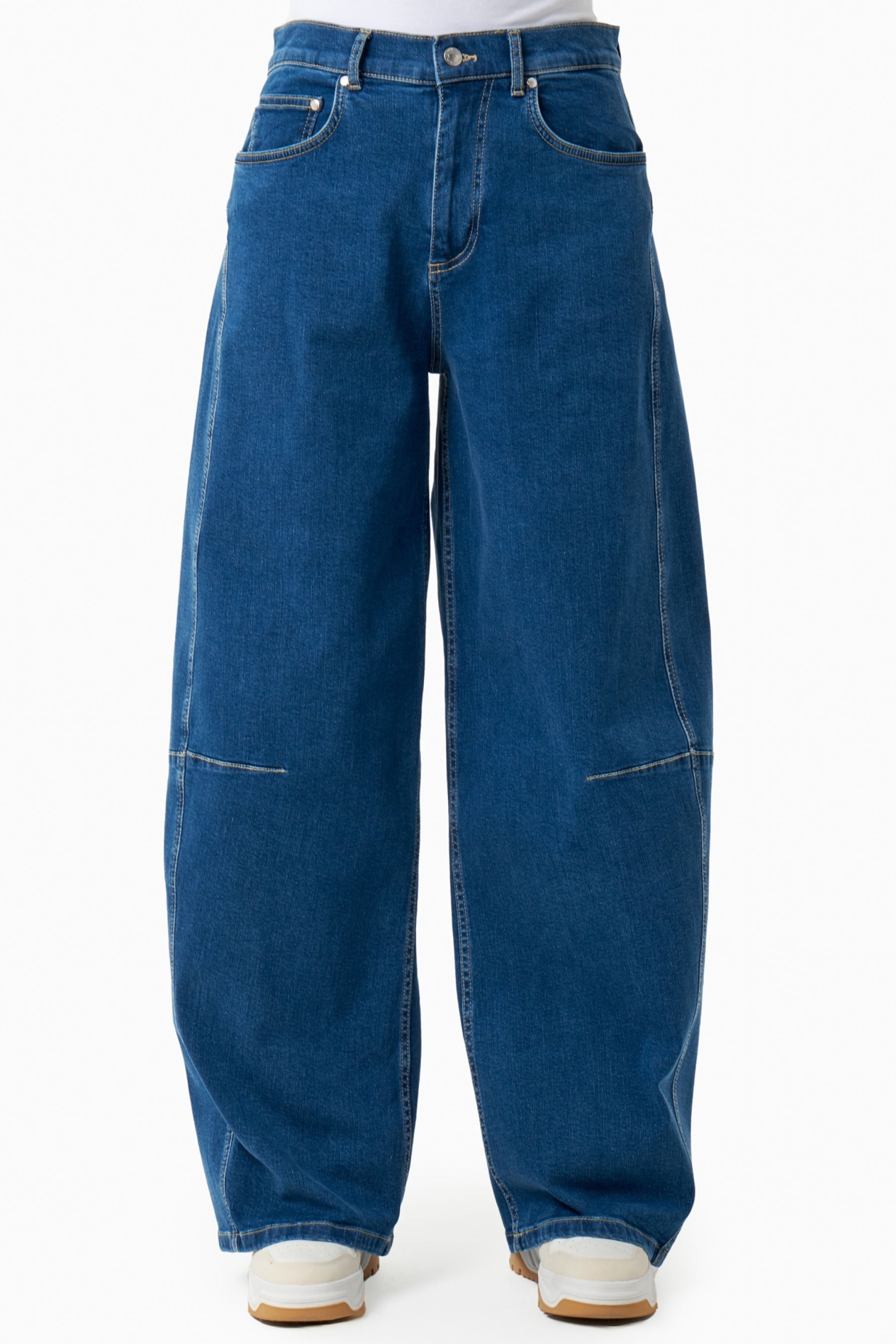 ORGANICATION Damen vegan Jeans Weites Bein Blau