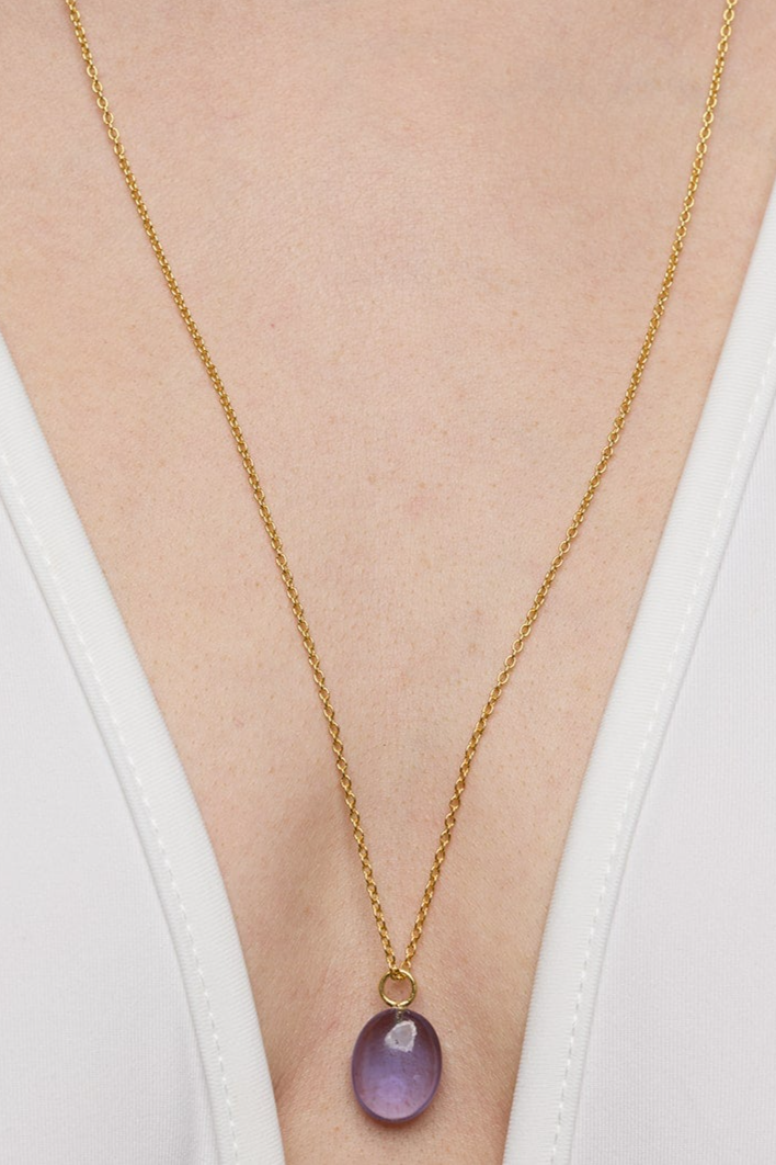 Amadeus Damen vegan Halskette Eden Goldkette Mit Amethyst-Anhänger