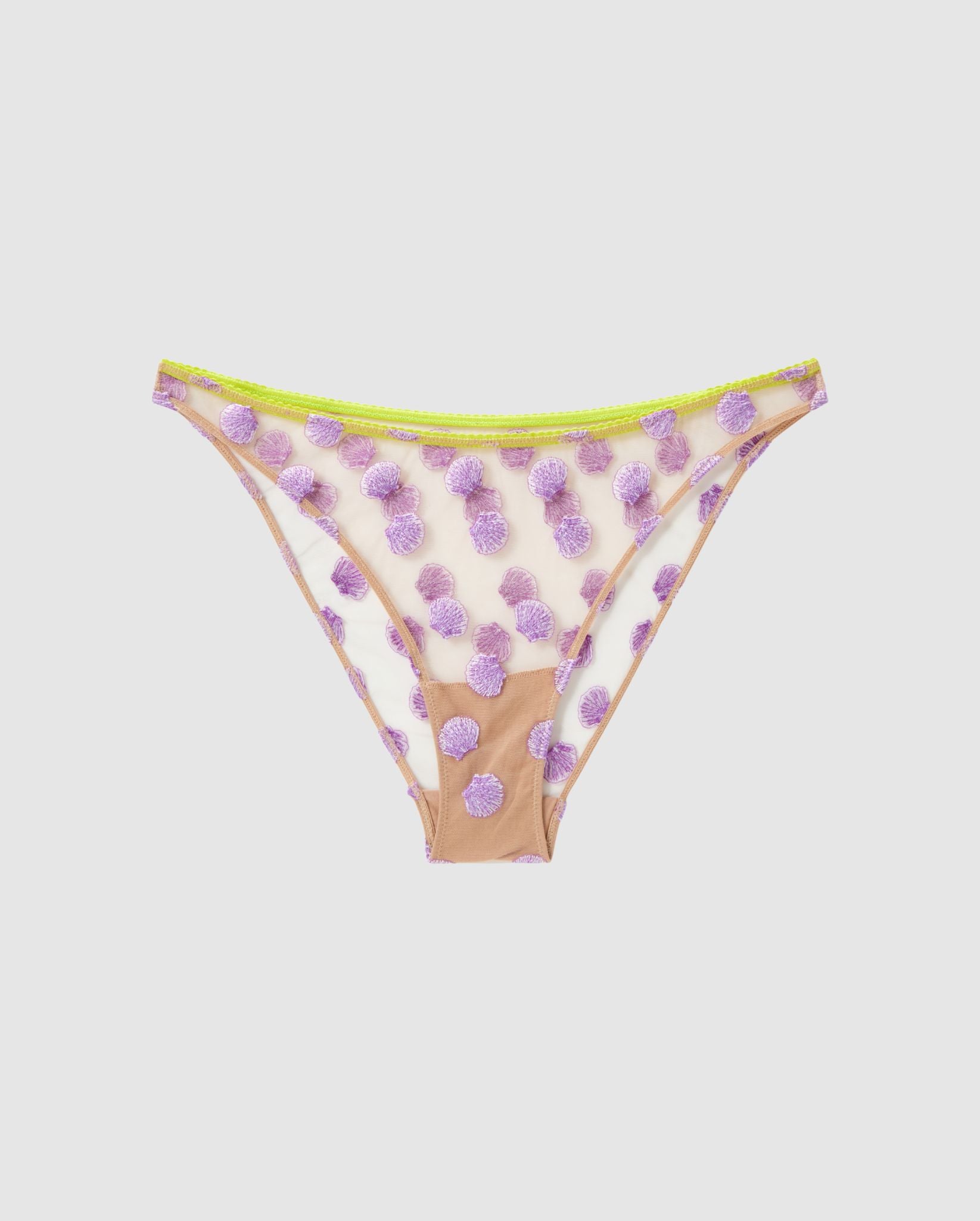Understatement womens vegan Bikini Briefs Mesh Warm Beige/Lilac