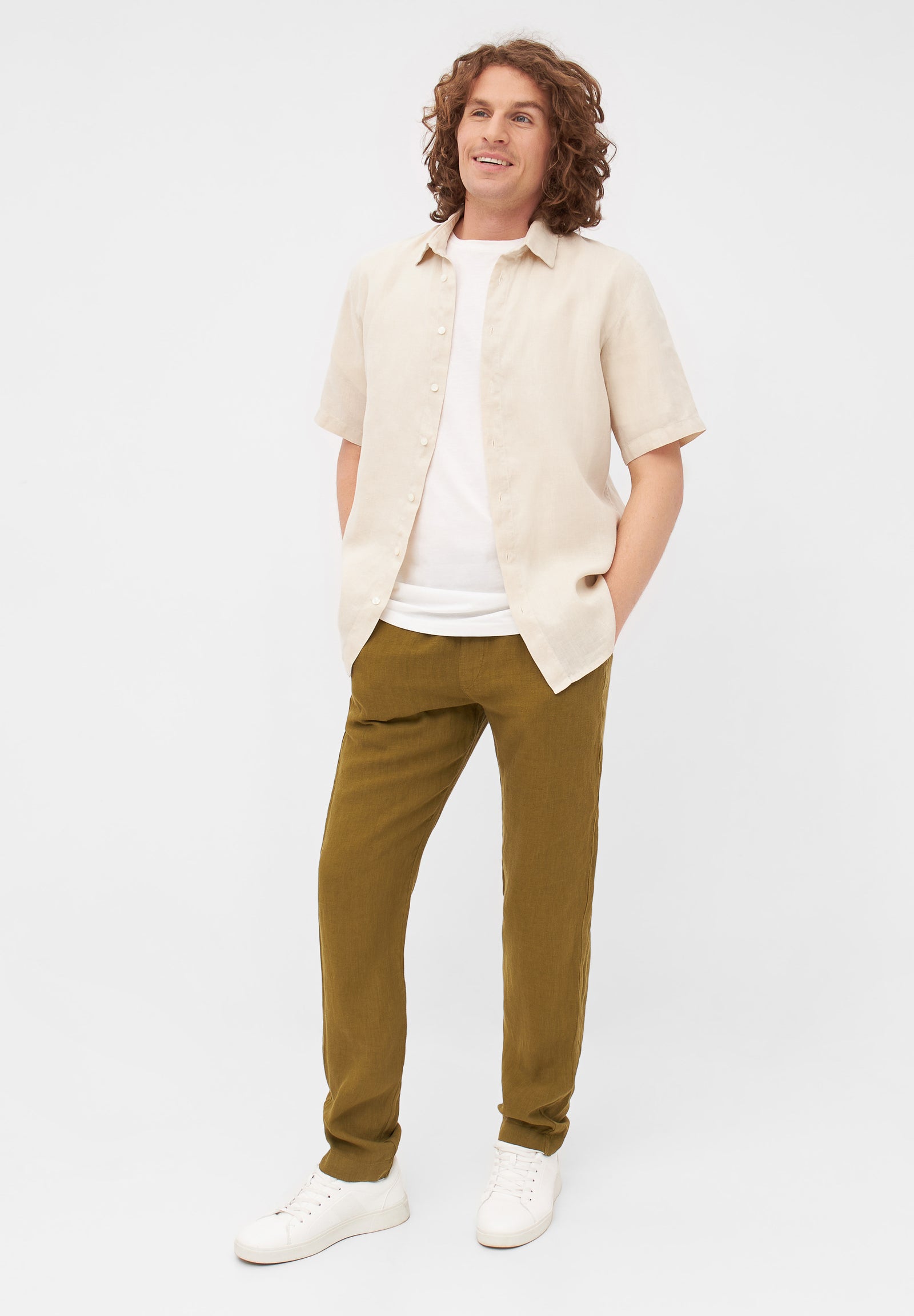 Givn men vegan Shirt Short Sleeve Dylan Beige