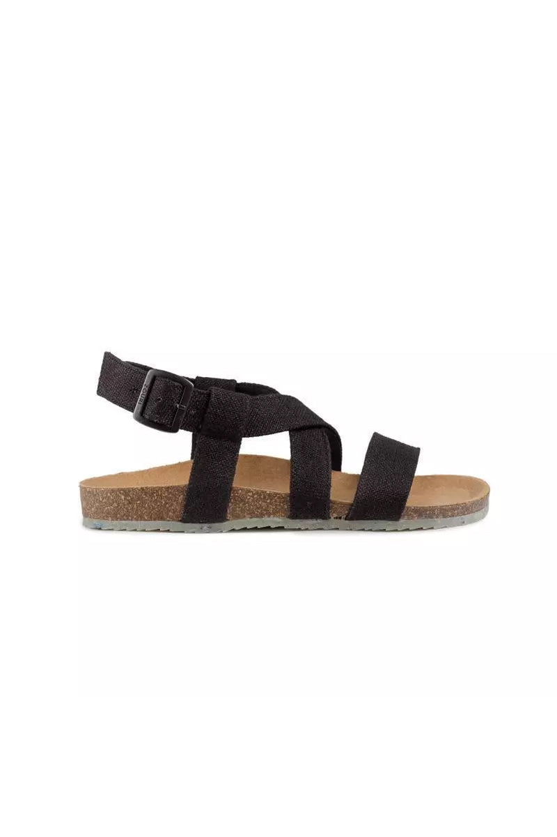 Zouri Damen vegan Sandalen Sand Dunkel Schwarz