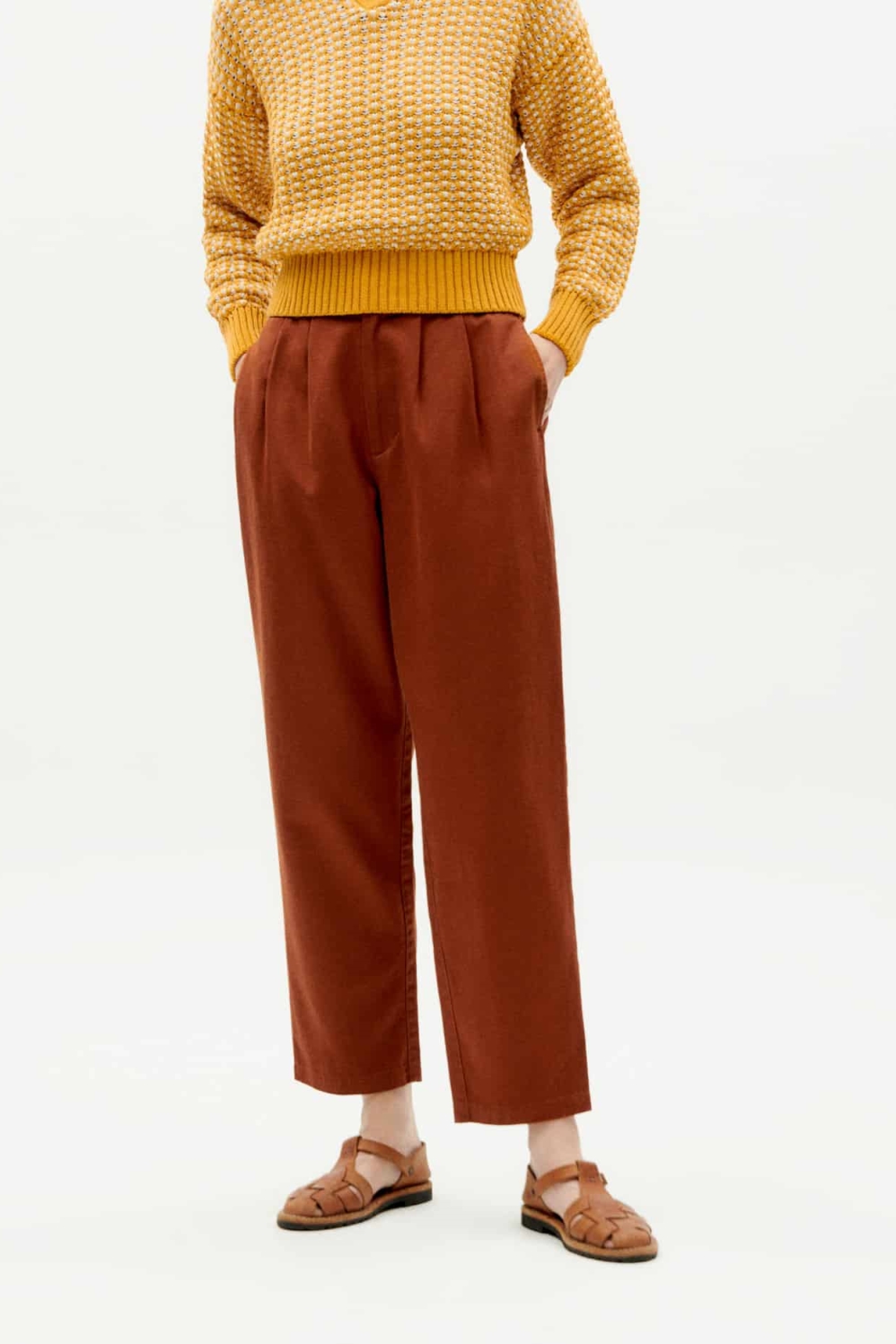 Image of Thinking MU dames vegan Broek Rina Toasted Brown
