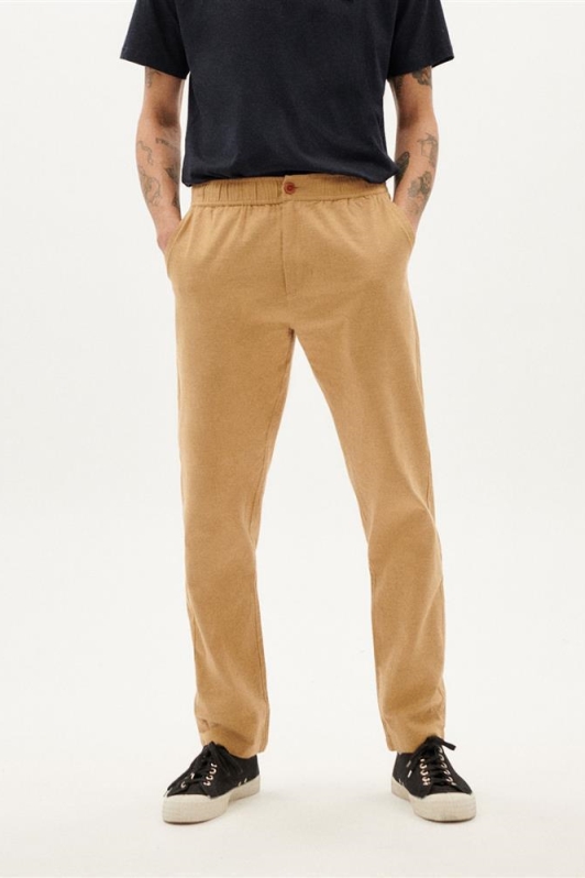 Image of Thinking MU mannen vegan Broek Light Travel Camel