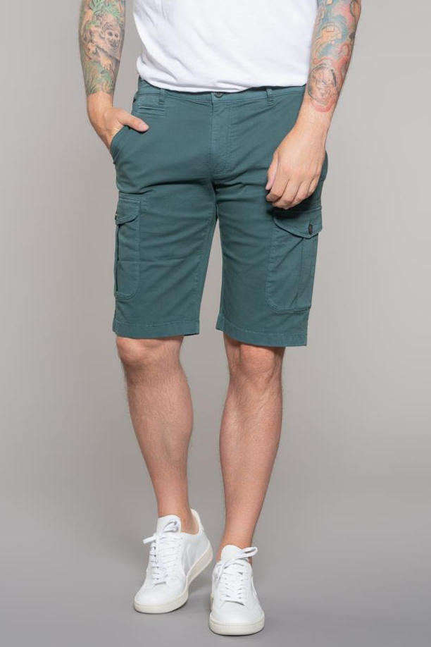 Feuervogl Herren vegan Shorts Bermuda Cargo Smaragdgrün