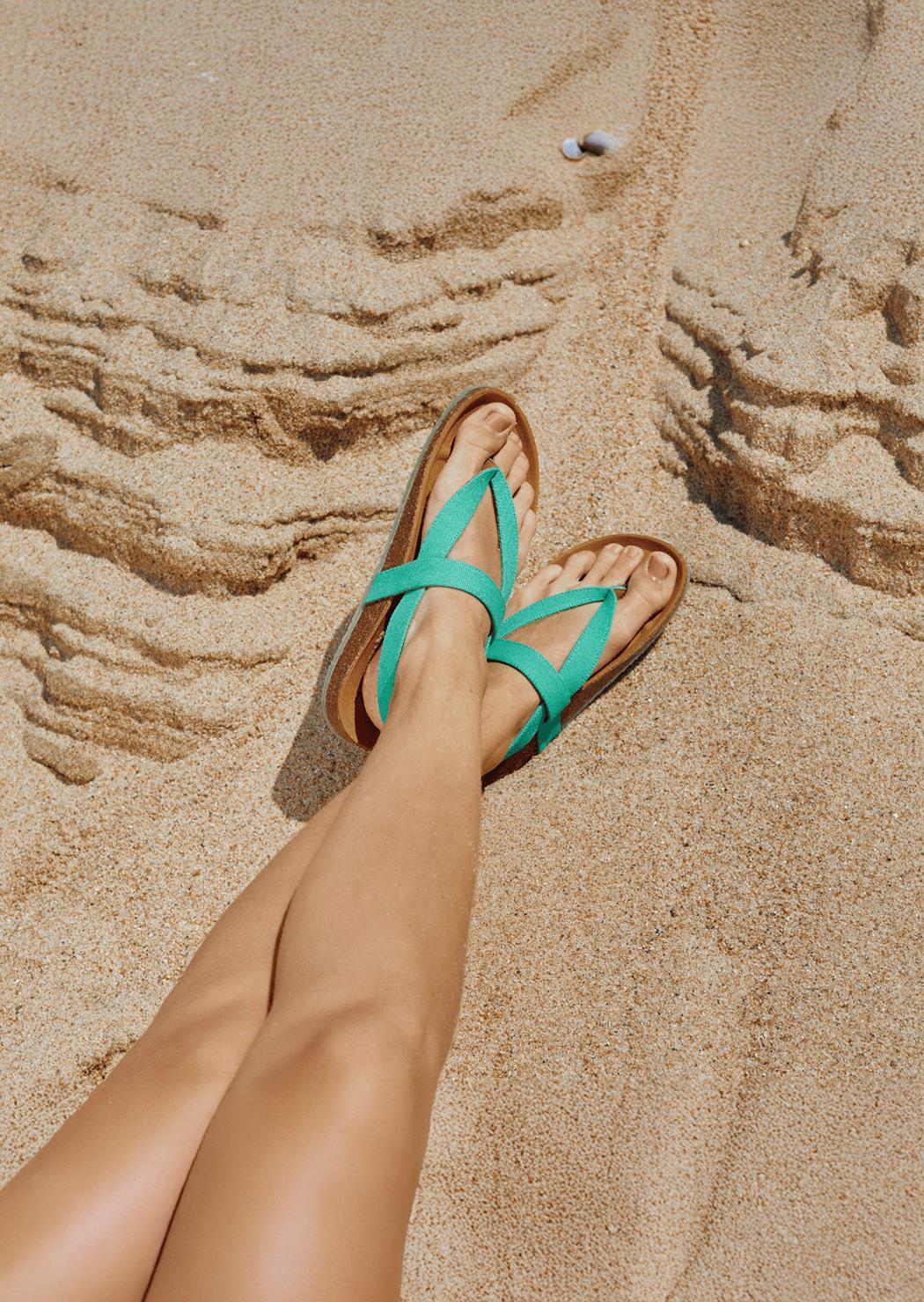 Zouri womens vegan Sandals Isle Lake Green