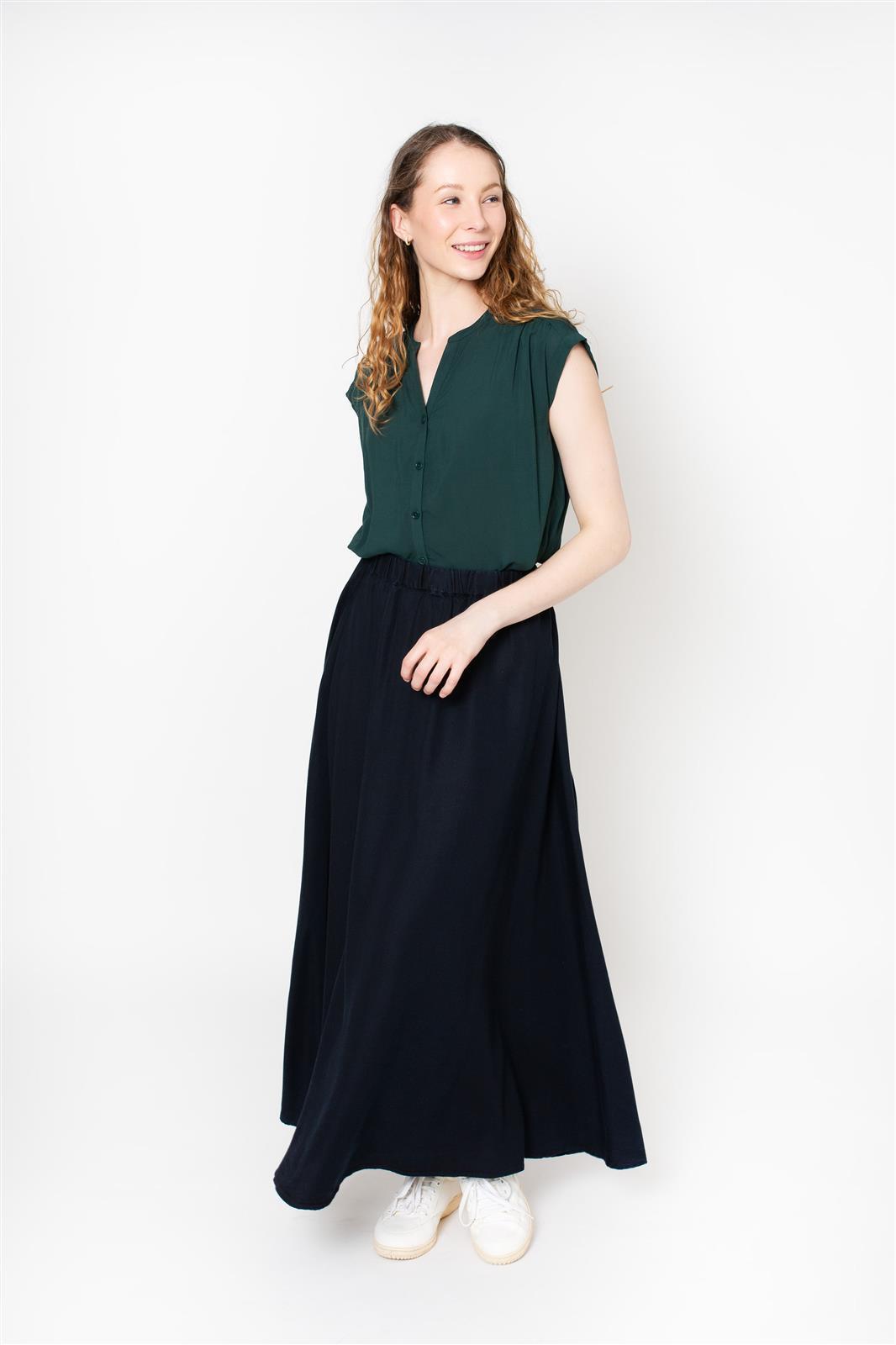 Zerum womens vegan Blouse Ines Forest Green