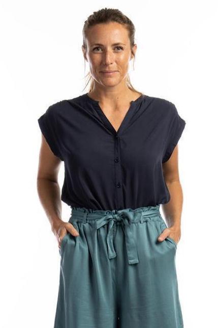Image of Zerum dames vegan Blouse Ines Marineblauw