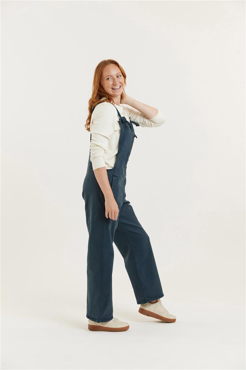 Flax and Loom womens vegan Dungaree Tencel Mary Lou Navy