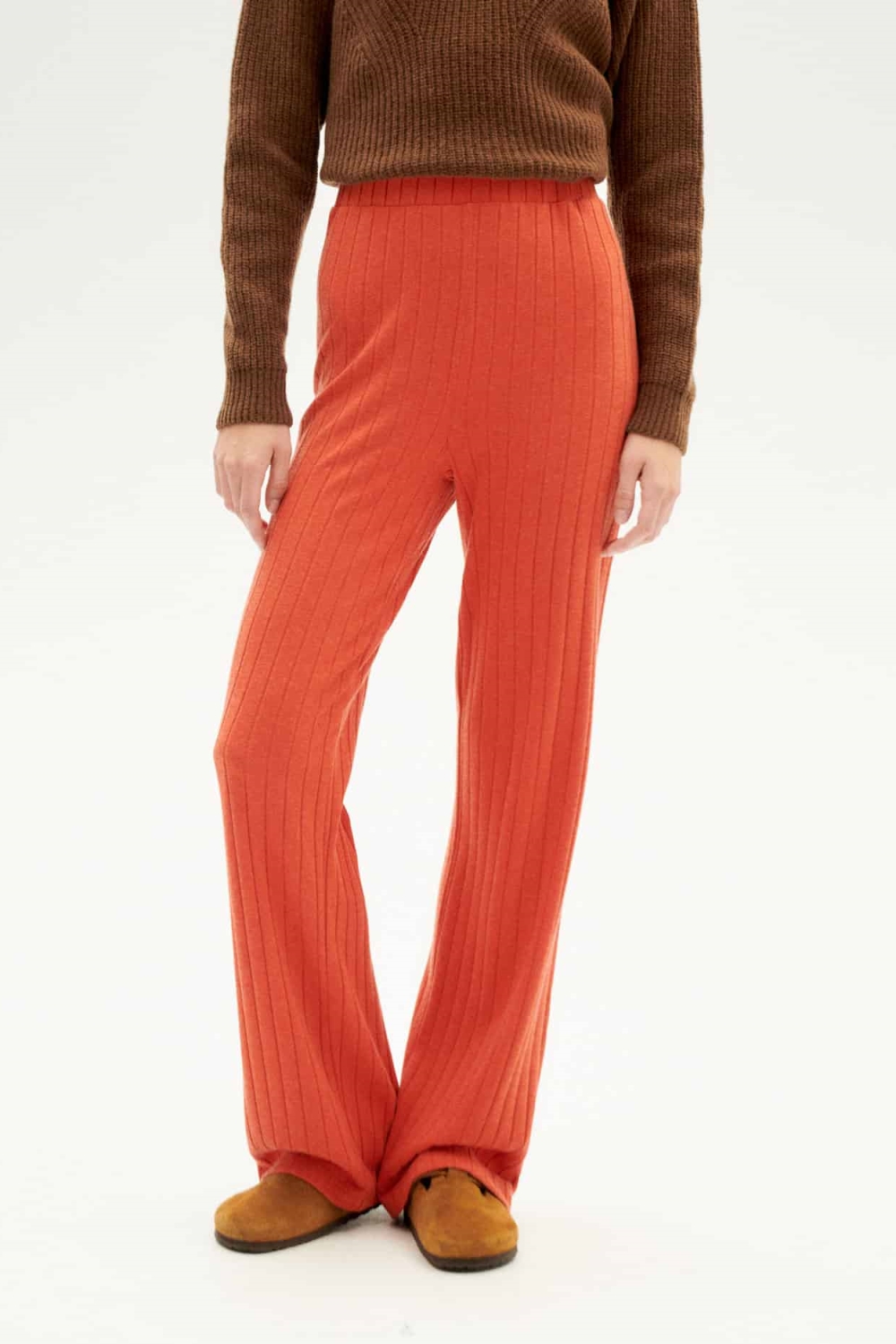 Image of Thinking MU dames vegan Broek Dalia Orange Sunset