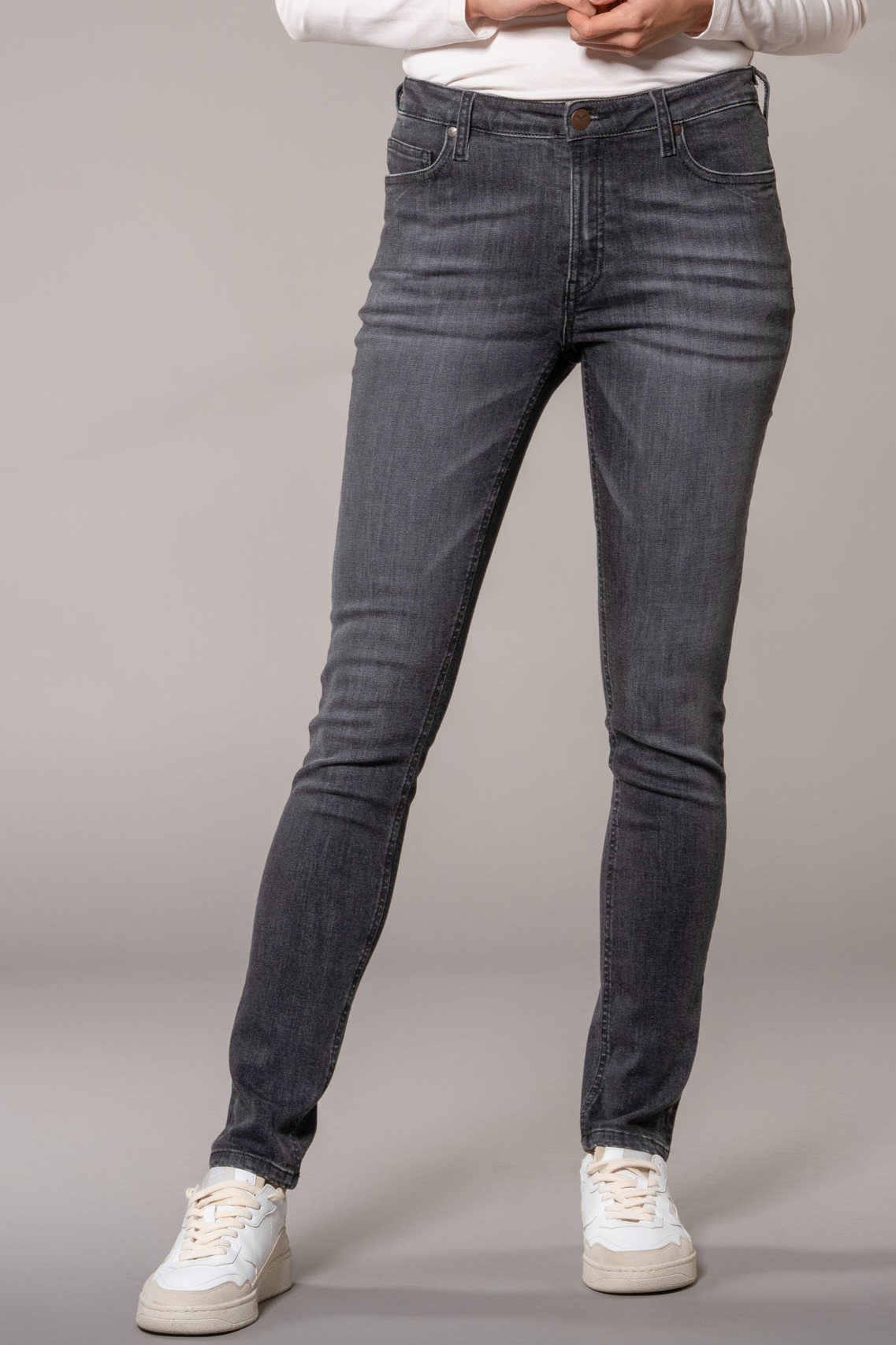 Feuervogl Damen vegan Jeans High Waist Skinny Han:Na Schwarz