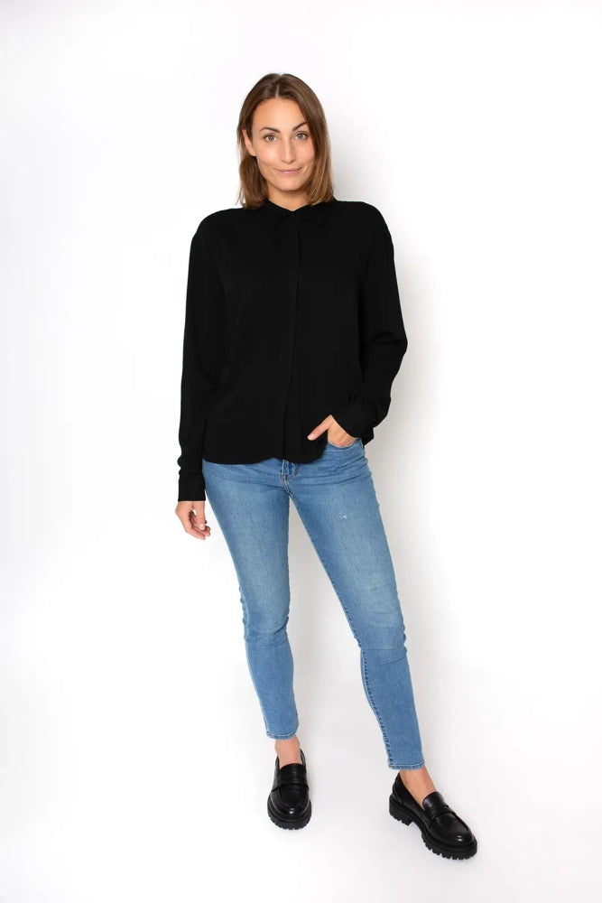 Zerum womens vegan Blouse Simone Black