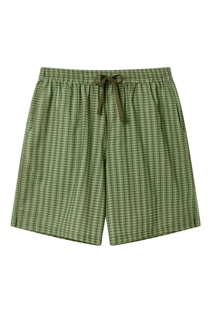 Image of KOMODO mannen vegan Shorts Muslin Jerry Groene Streep