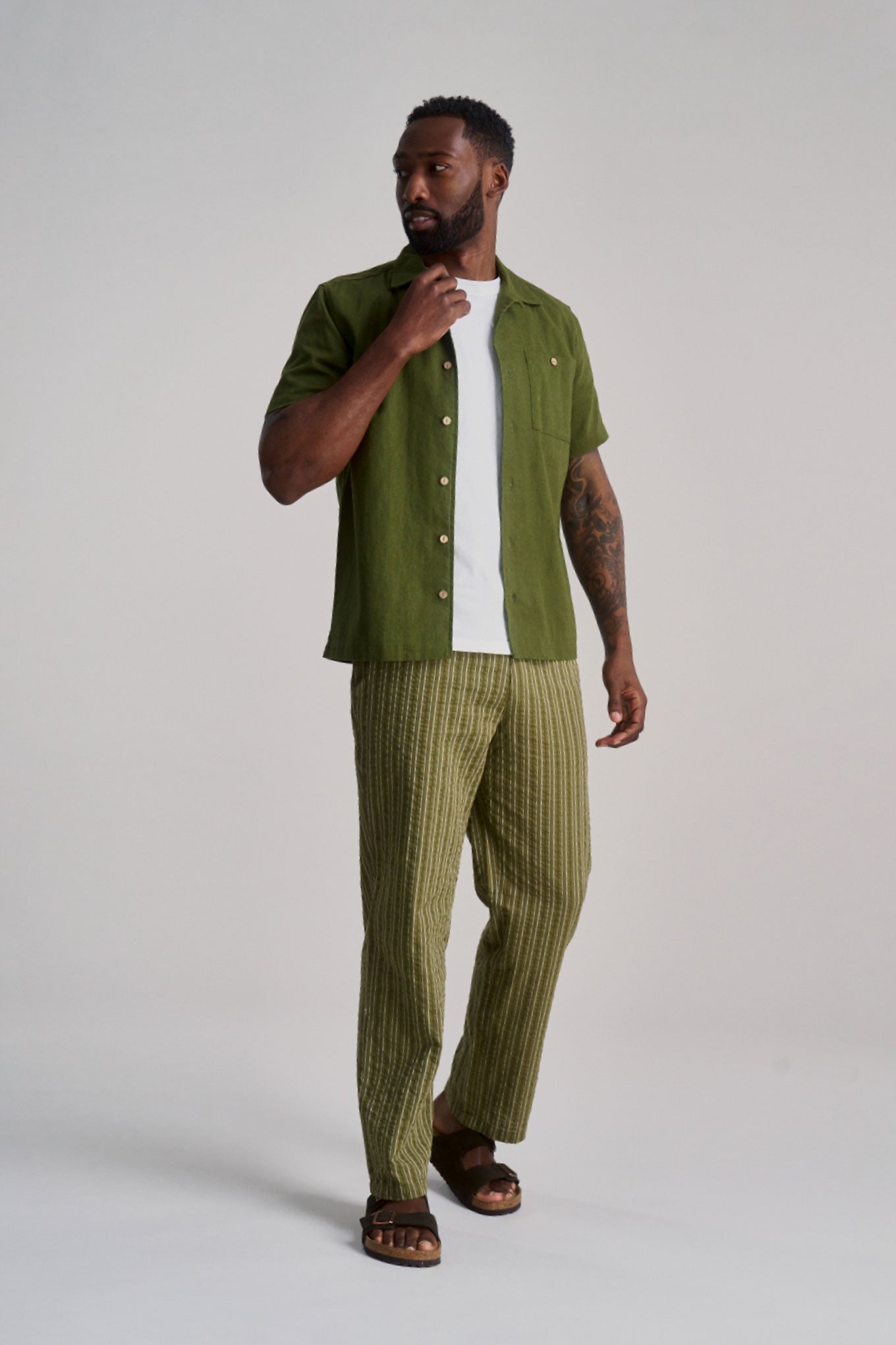 KOMODO men vegan Shirt Short Sleeve Spindrift Khaki