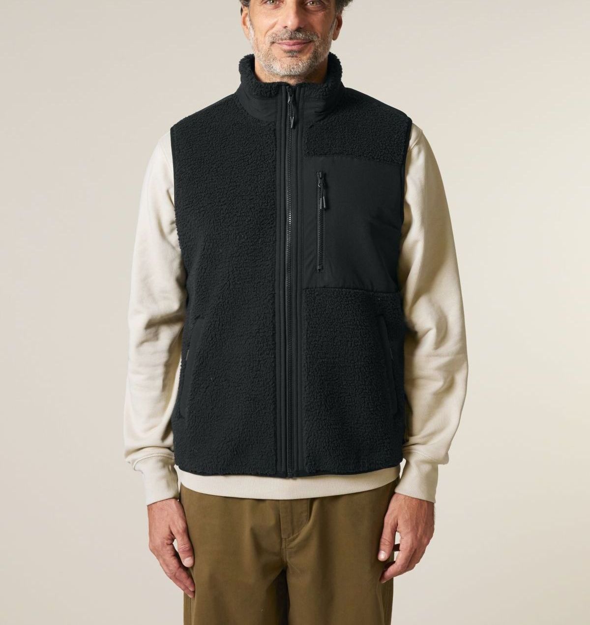 UNIPOLAR womens vegan Vest Fleece Lin Black