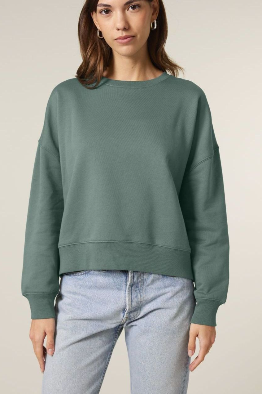 UNIPOLAR Damen vegan Pullover Basic Almai Green Bay