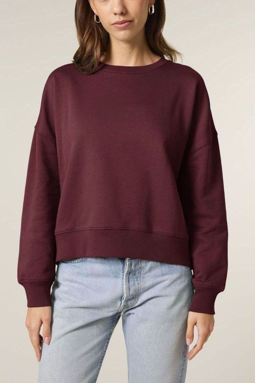 UNIPOLAR Damen vegan Pullover Basic Almai Burgundy