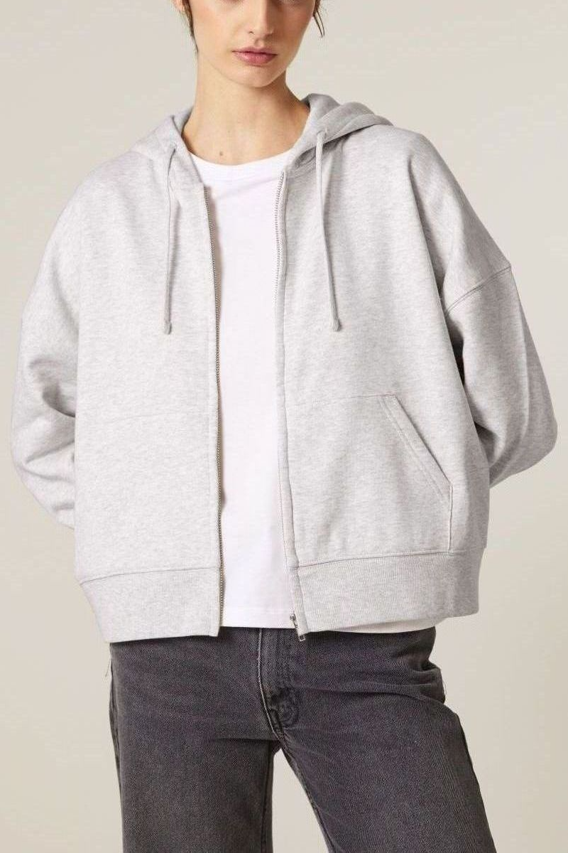 UNIPOLAR Damen vegan Zip Hoodie Idai Cool Heather Grey