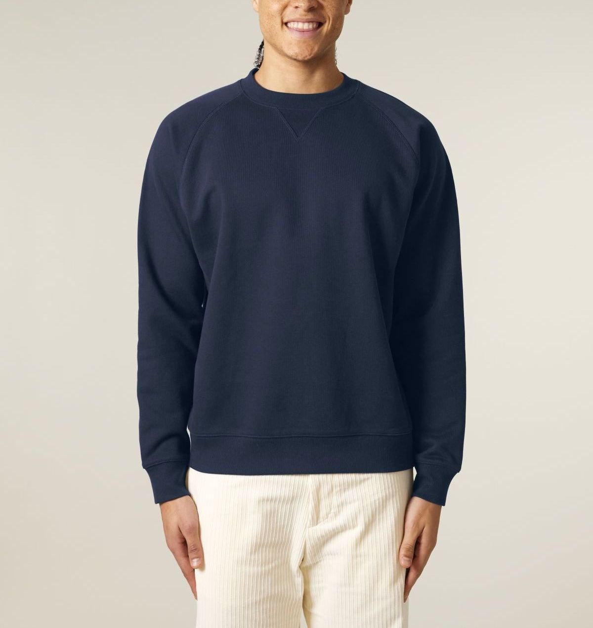 UNIPOLAR men vegan Sweater Raglan Knowles French Navy