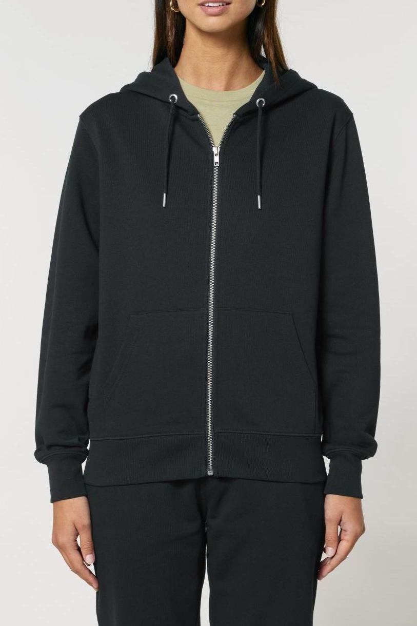 UNIPOLAR Herren vegan Zip Hoodie Basic Culving Schwarz