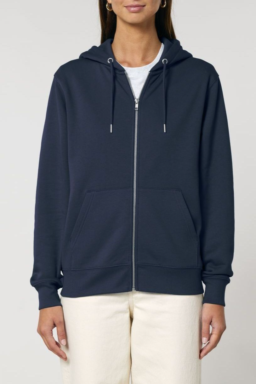 UNIPOLAR Herren vegan Zip Hoodie Basic Culving Navy