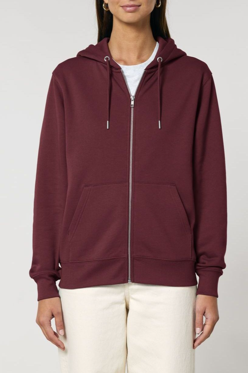 UNIPOLAR Herren vegan Zip Hoodie Basic Culving Burgundy