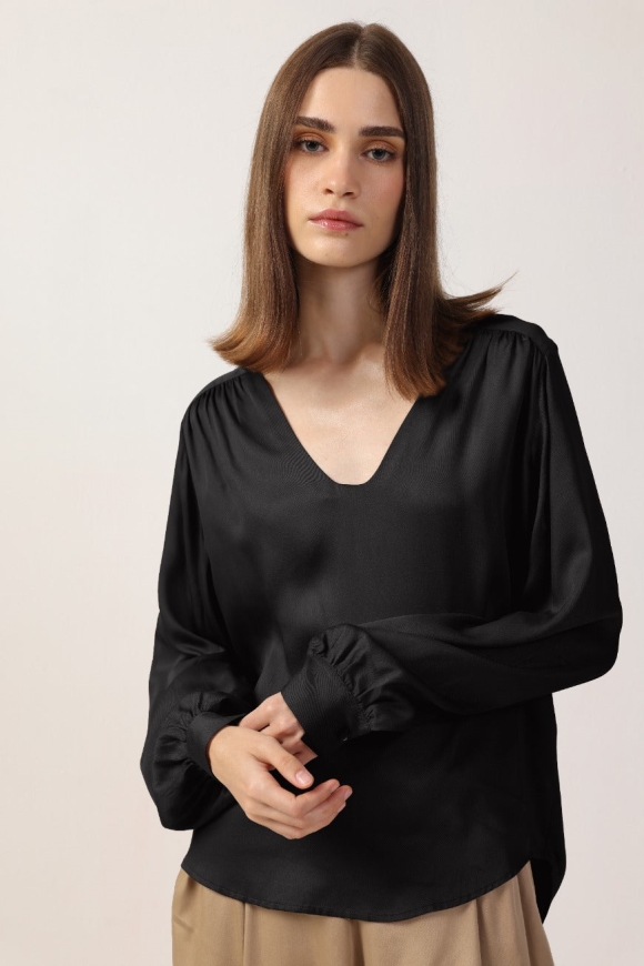 Neu Nomads US Damen vegan Bluse LangÃ¤rmelig Lotta Schwarz