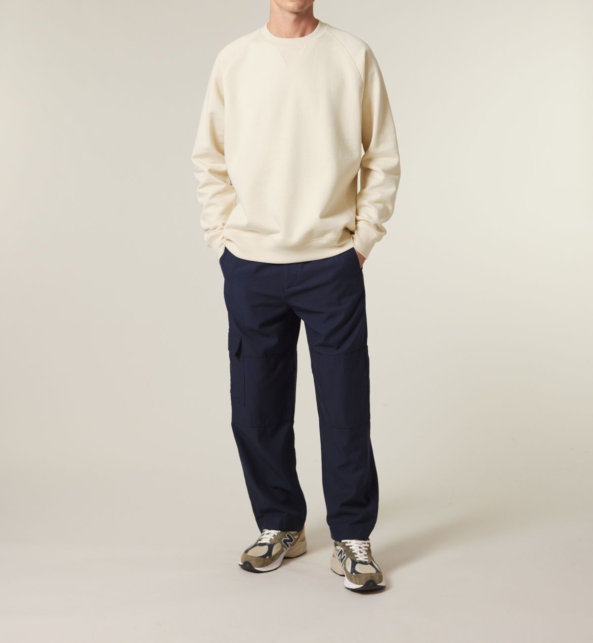 UNIPOLAR men vegan Sweater Raglan Knowles Natural Raw