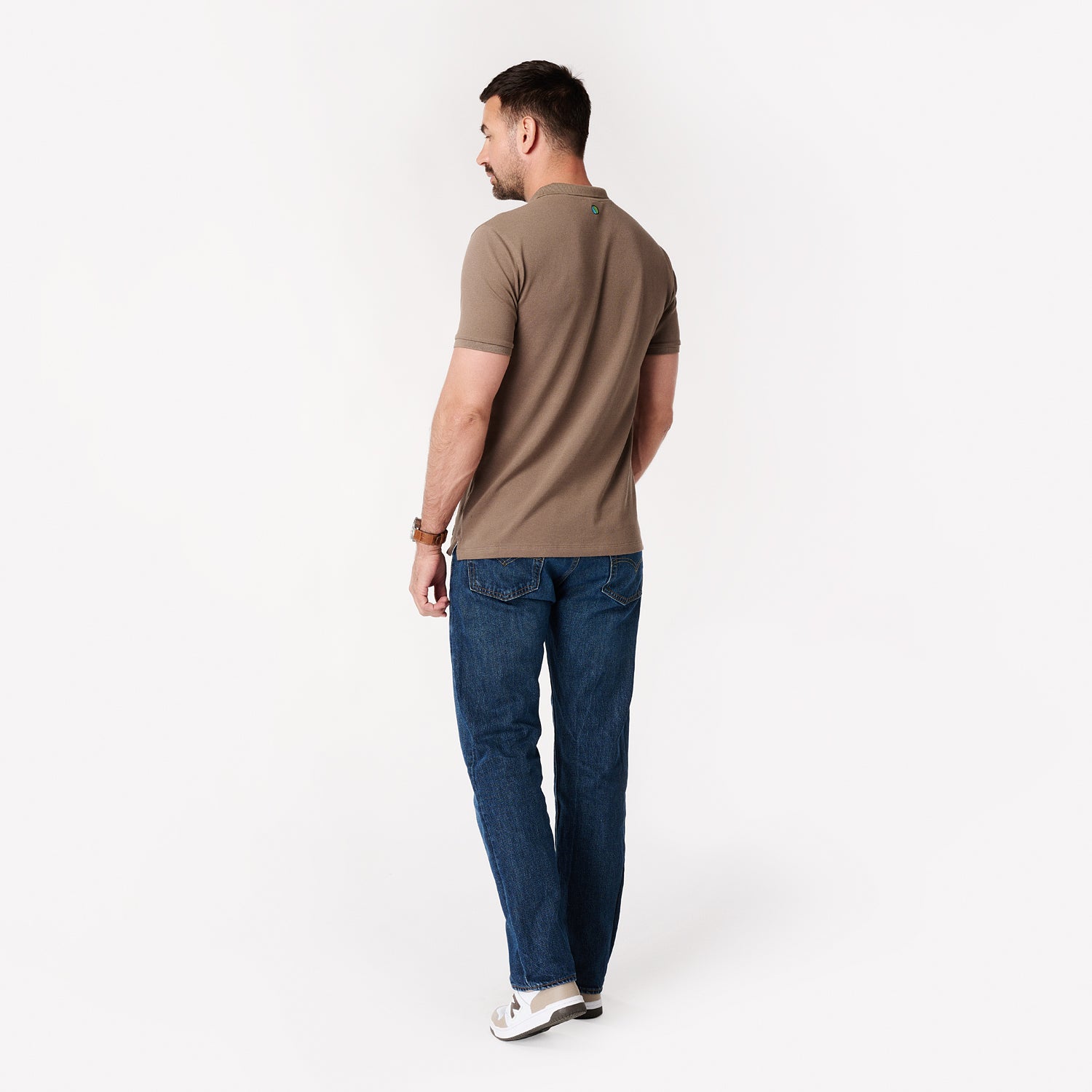 SKOT men vegan Polo Shirt Walnut Brown