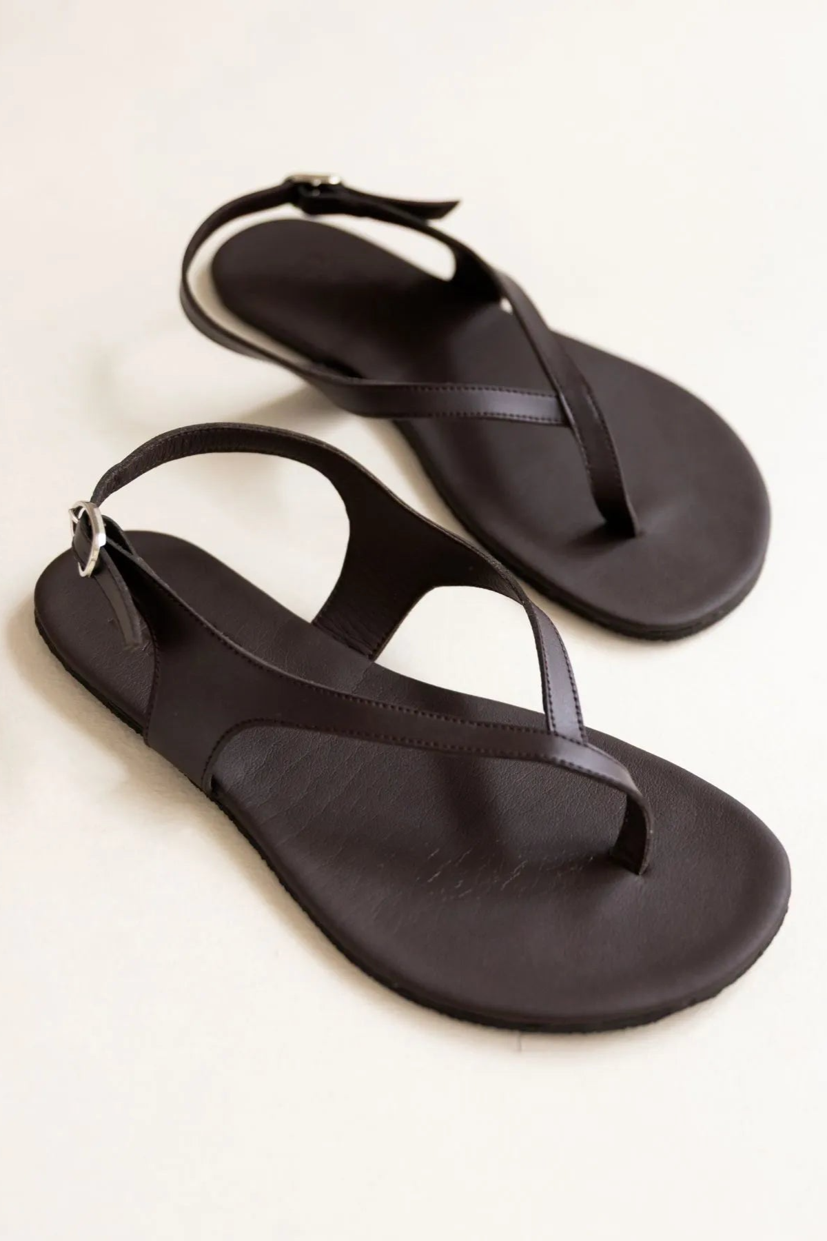 Clotsy Damen vegan Sandalen Barefoot Alba Braun