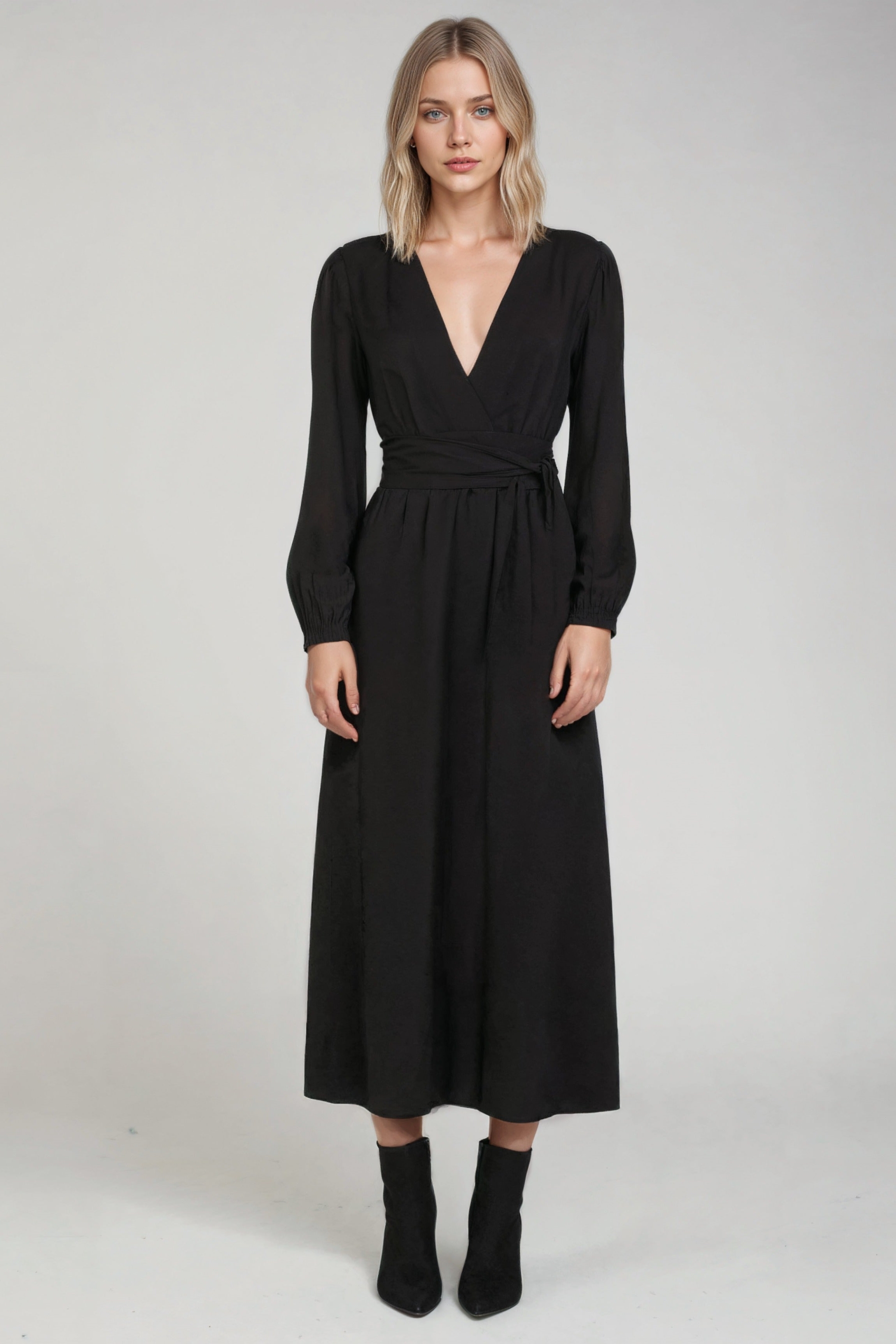 Neu Nomads US Damen vegan Kleid Rachel Langarm Schwarz