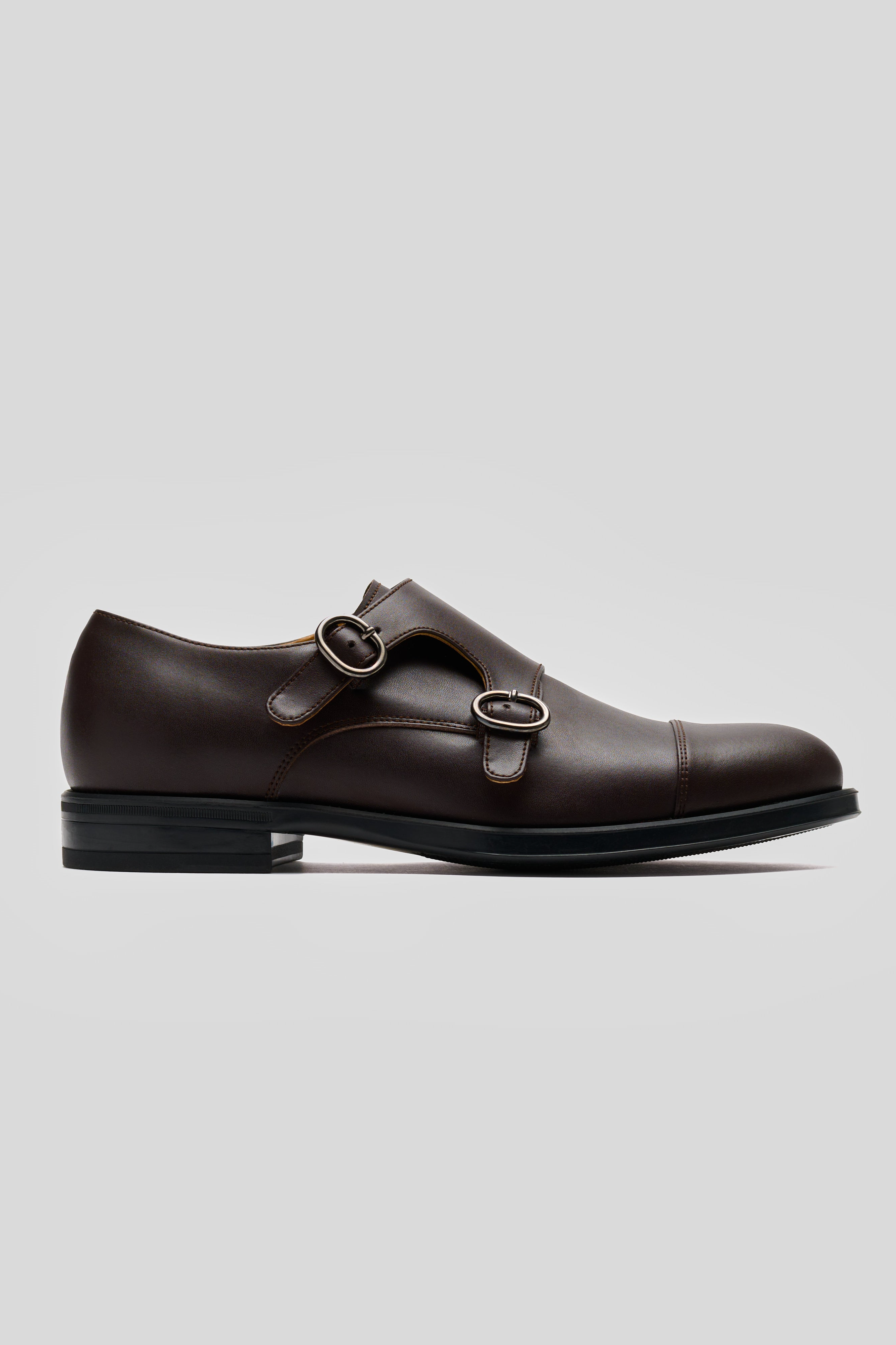 Solari Milano Herren vegan Kleid Schuhe Monk Strap Braun