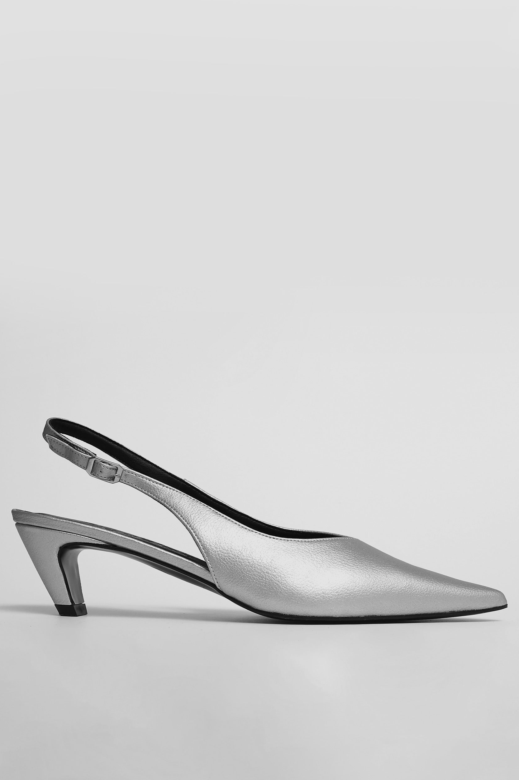 BOHEMA Damen vegan Pumps Kitten Heels Spitz Zulaufend Silber