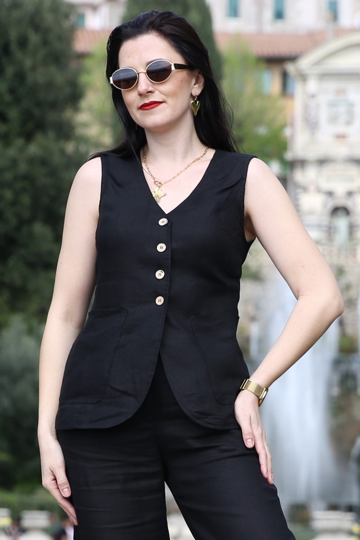 103190 - Damen vegan Weste Java Schwarz 103190 - Damen vegan Weste Java Schwarz