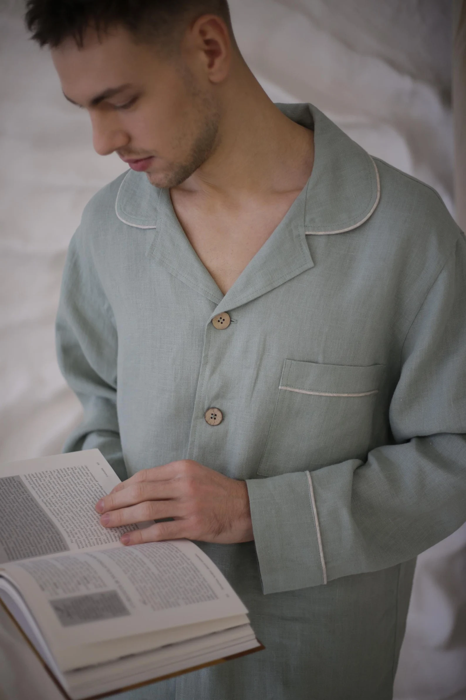 103220 - Herren vegan Pyjama Set Kanada Salbei GrÃ¼n