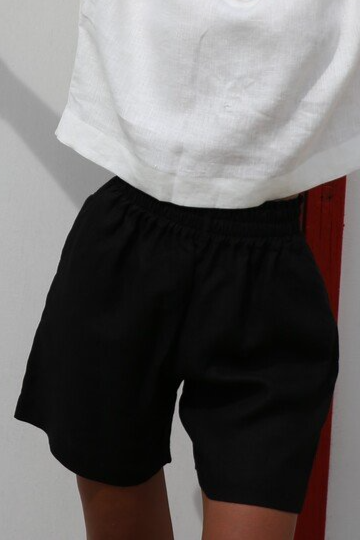 Amber Linen Damen vegan Shorts Positano Schwarz