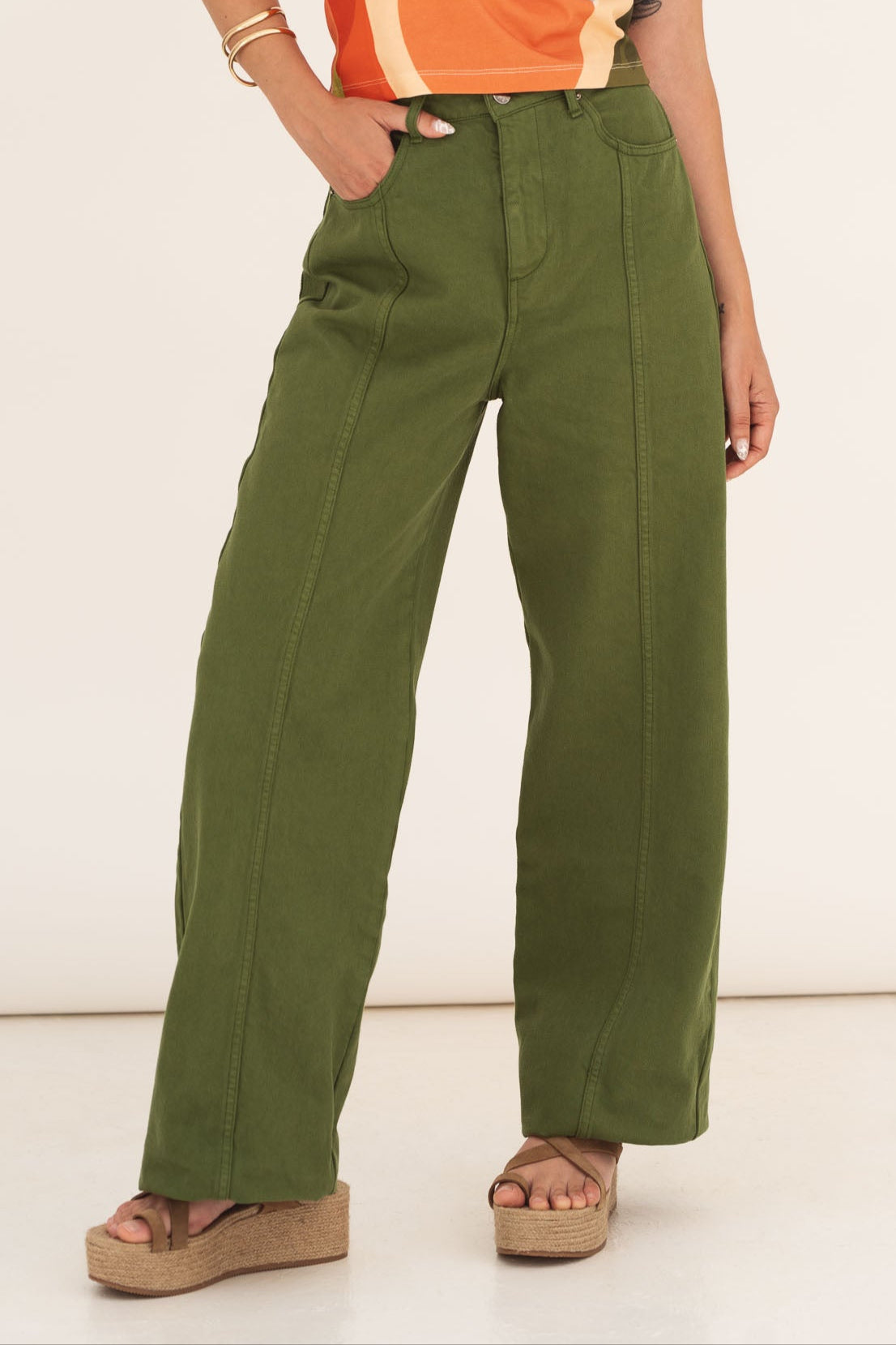 Näz Damen vegan Hose Elsa Denim Grün