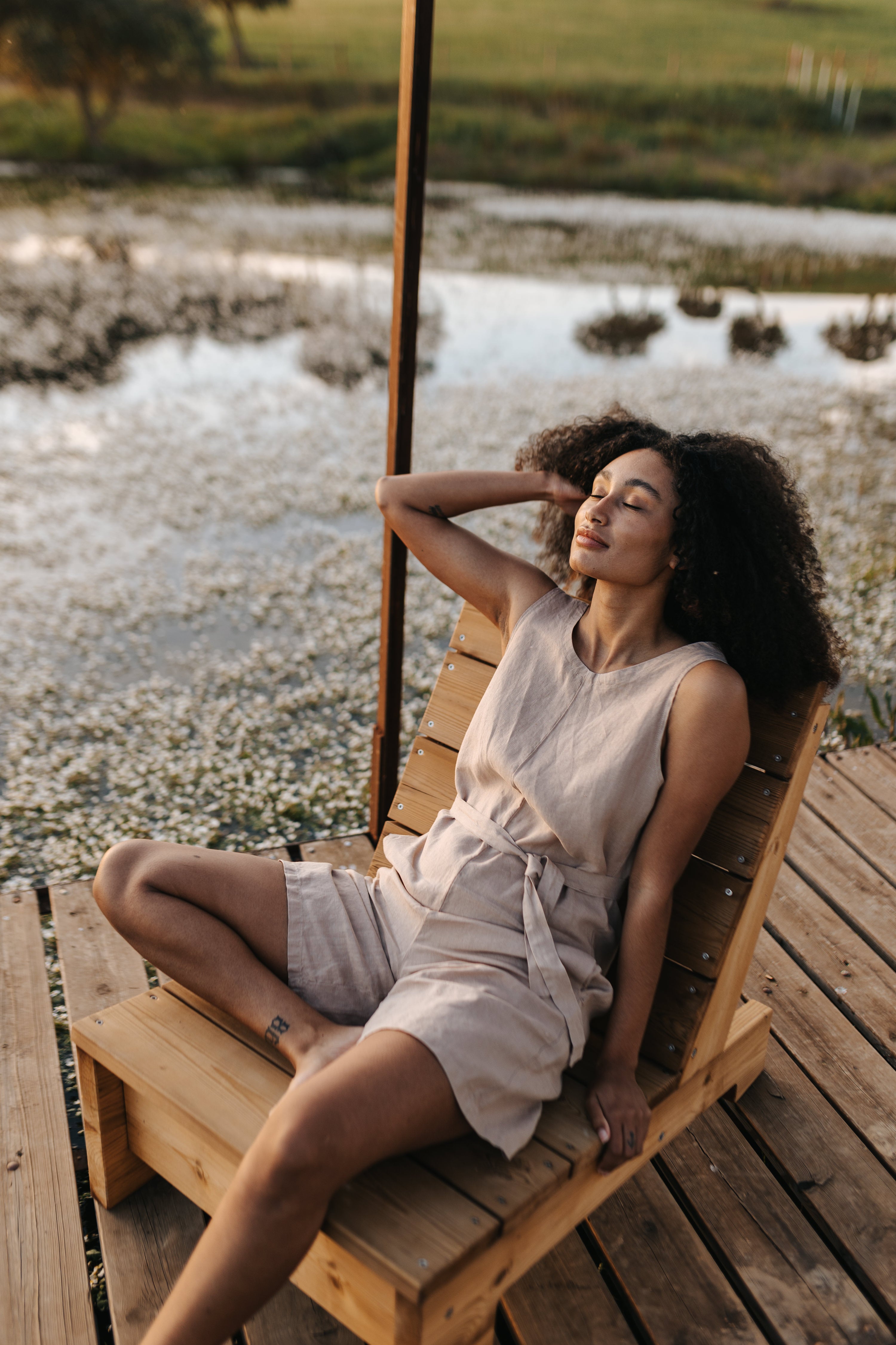 NÃ¤z Damen vegan Jumpsuit Daisy Taupe