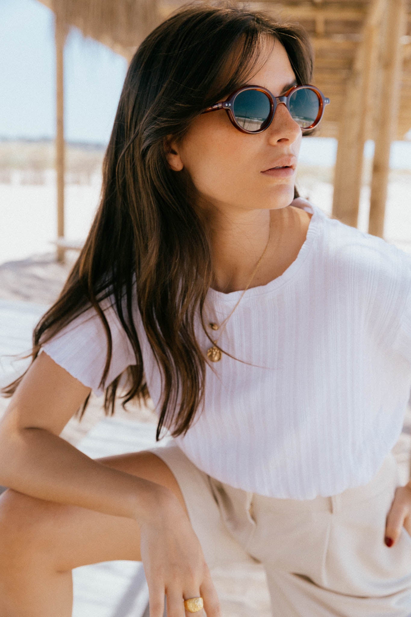 Näz Damen vegan T-Shirt Dawn Weiß