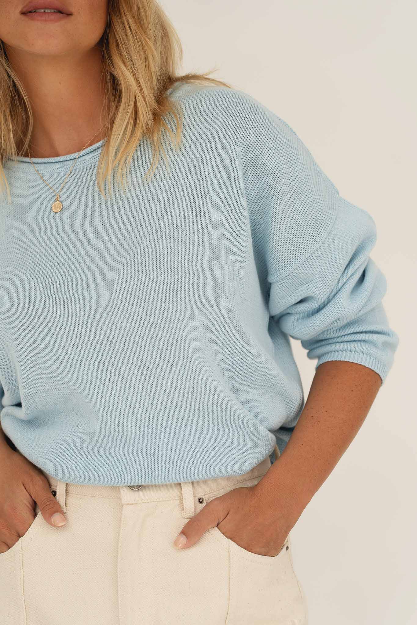 NÃ¤z womens vegan Sweater Sofie Light Blue