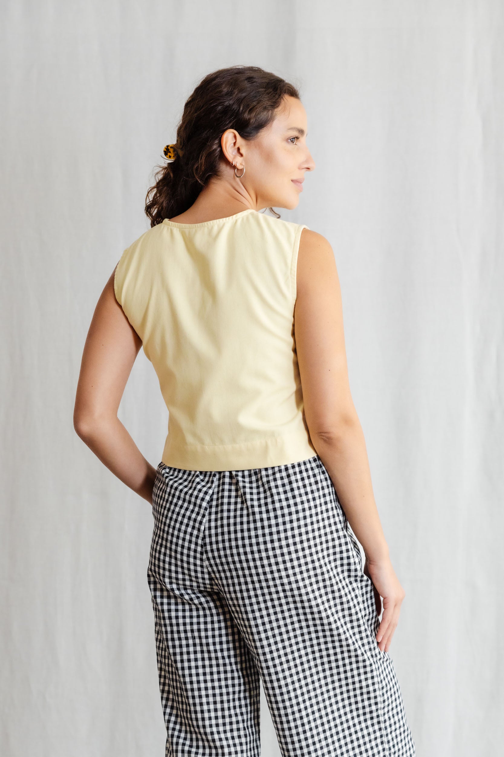 Jyoti Fair Works womens vegan Top Diyan Lemon Yellow
