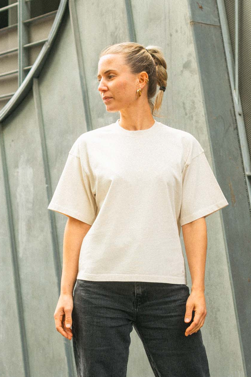 DIRTS men vegan T-Shirt Heavy Boxy Oat Milk