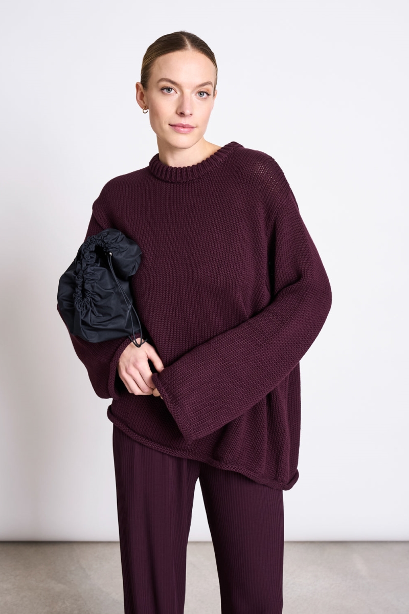 Image of JAN 'N JUNE dames vegan Trui Sona Cherry Lacquer Rood