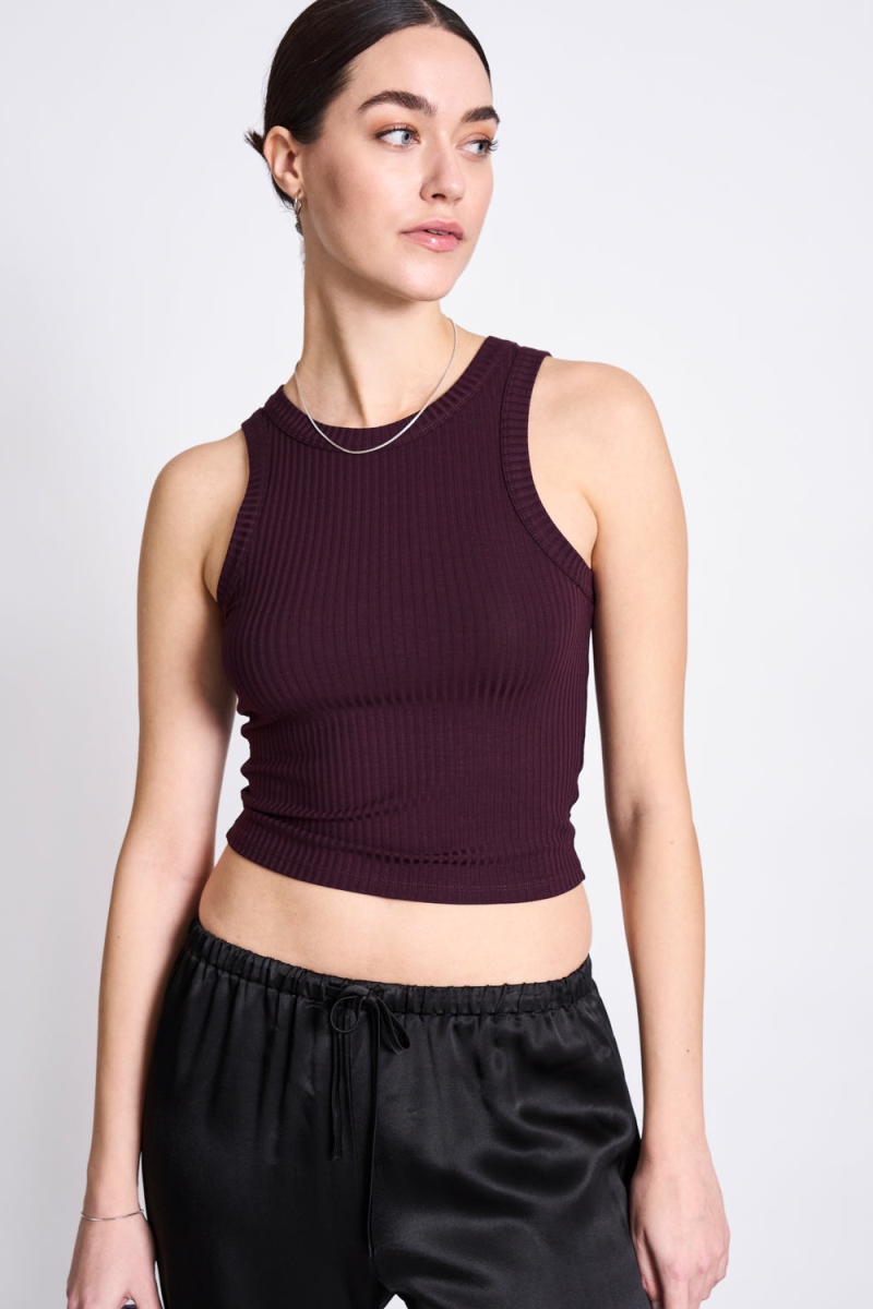 Image of JAN 'N JUNE dames vegan Tanktop Rib Porto Cherry Lacquer