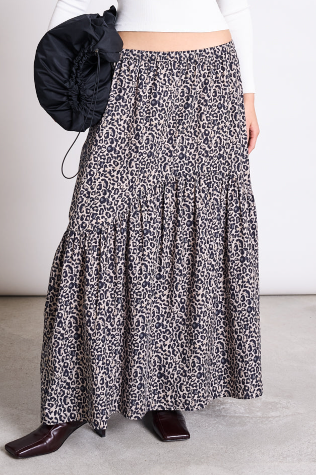 Image of JAN 'N JUNE dames vegan Maxi-Rok Alca Leo Print